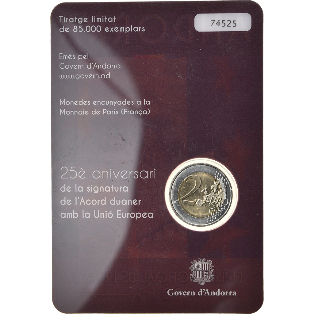 Andorra, 2 Euro, Customs Agreement with the European Union, 2015, MS(65-70)