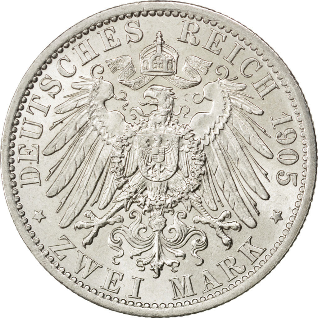 Coin, German States, PRUSSIA, Wilhelm II, 2 Mark, 1905, Berlin, MS(63), Silver