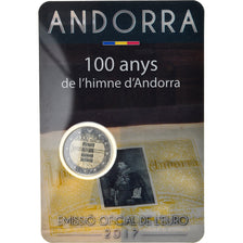 Andorra, 2 Euro, 100 Ans de l'hymne d'Andorre, 2017, BU, MS(65-70), Bi-Metallic