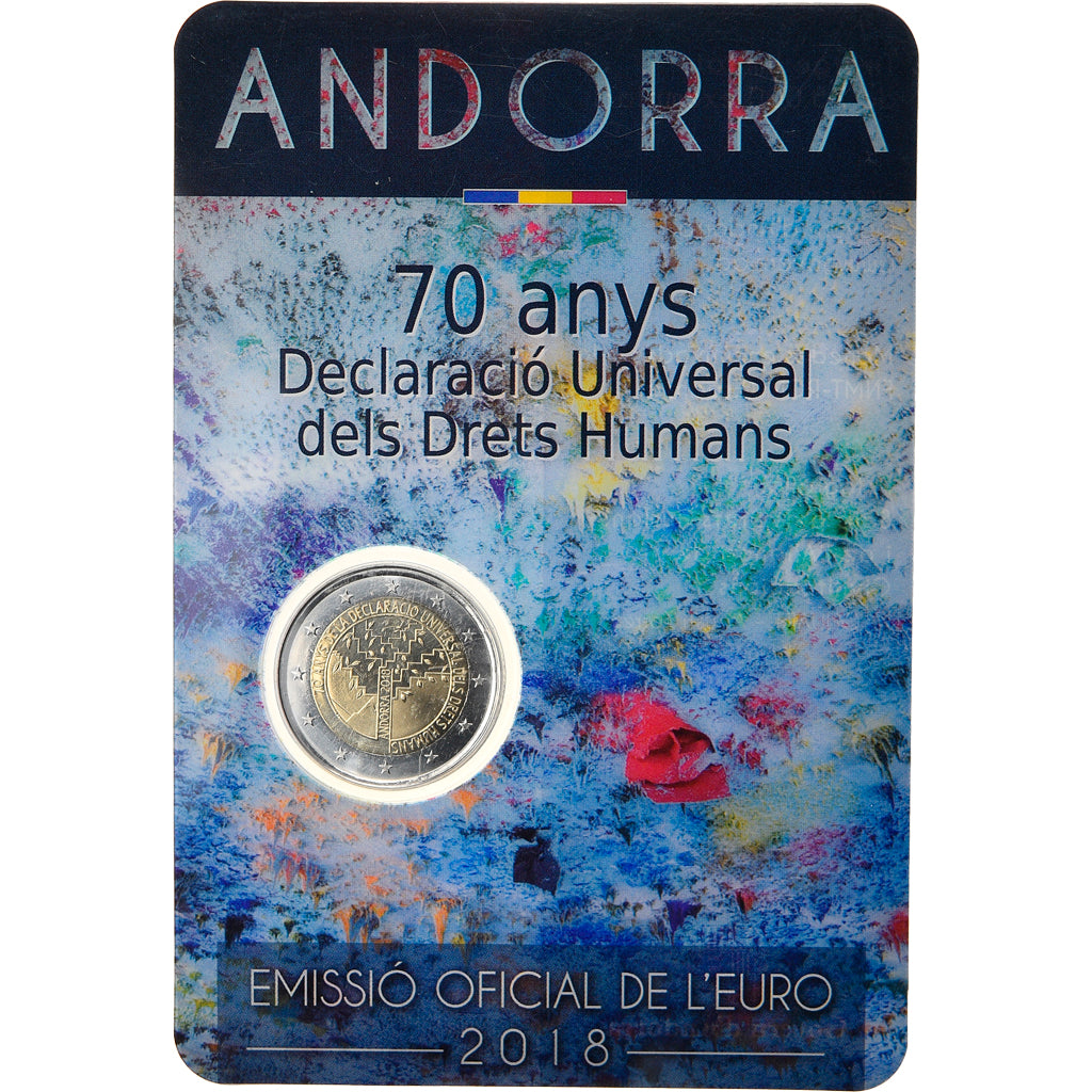 Andorra, 2 Euro, 70 ans de la Déclaration des Droits de l'Homme, 2018, BU