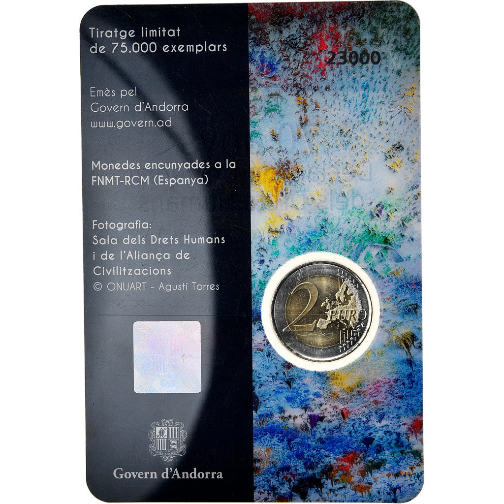 Andorra, 2 Euro, 70 ans de la Déclaration des Droits de l'Homme, 2018, BU