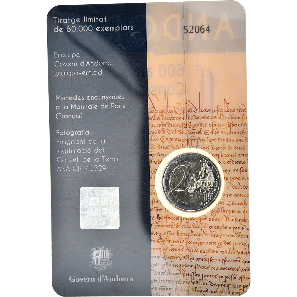 Andorra, 2 Euro, Conseil de la Terre, 2019, BU, MS(65-70), Bi-Metallic
