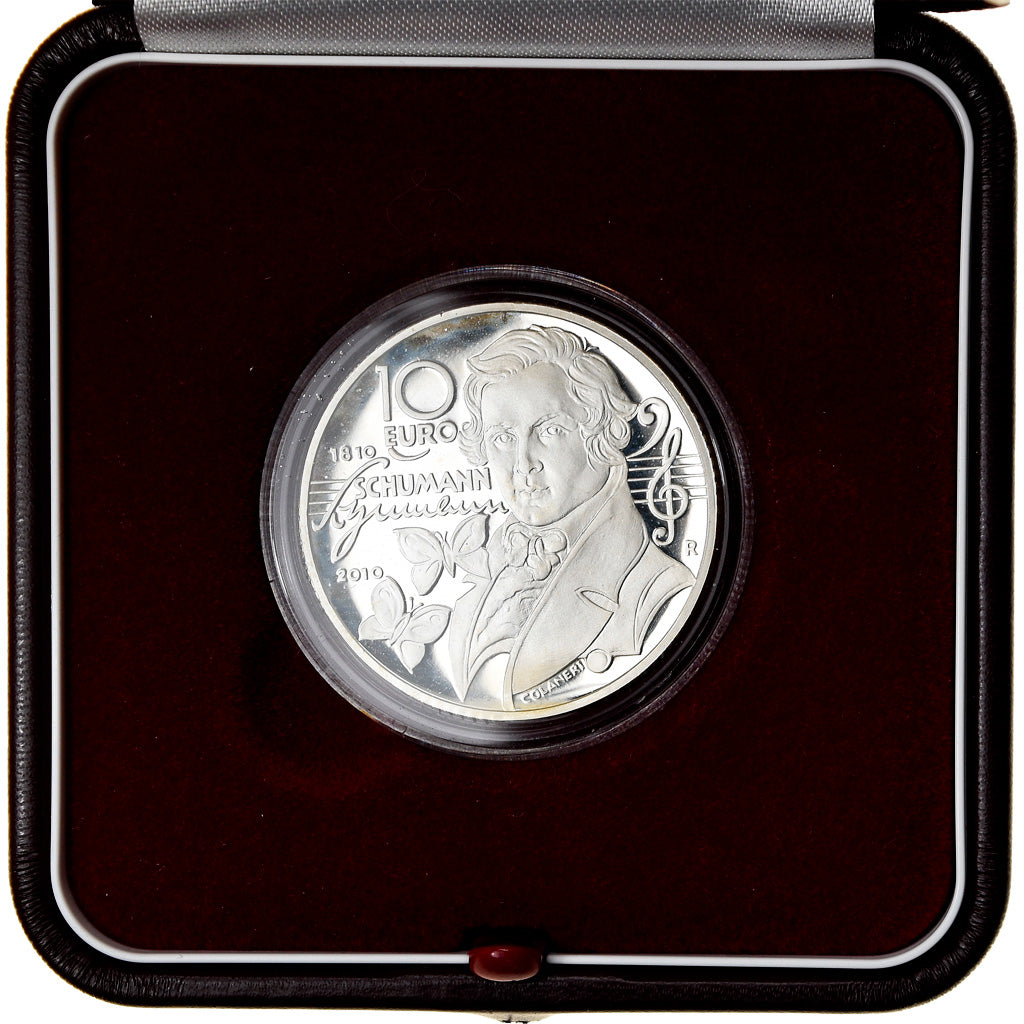 San Marino, 10 Euro, Schumann, 2010, MS(65-70), Silver, KM:497