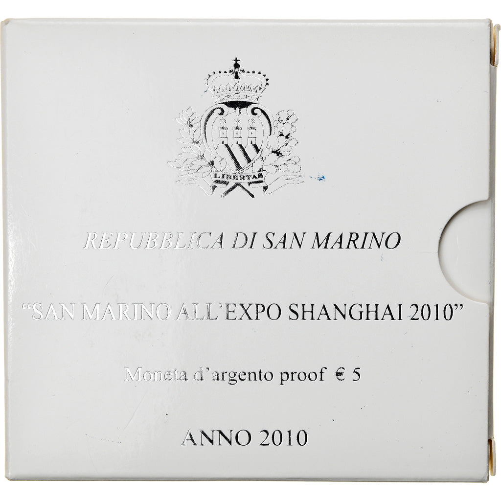 San Marino, 5 Euro, 2010, Argent, Shanghai Expo, KM:495