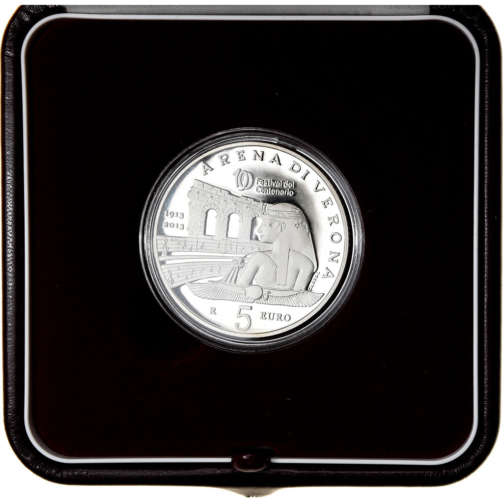 San Marino, 5 Euro, Arena di Verona, 2013, Rome, Proof, FDC, Argento, KM:522