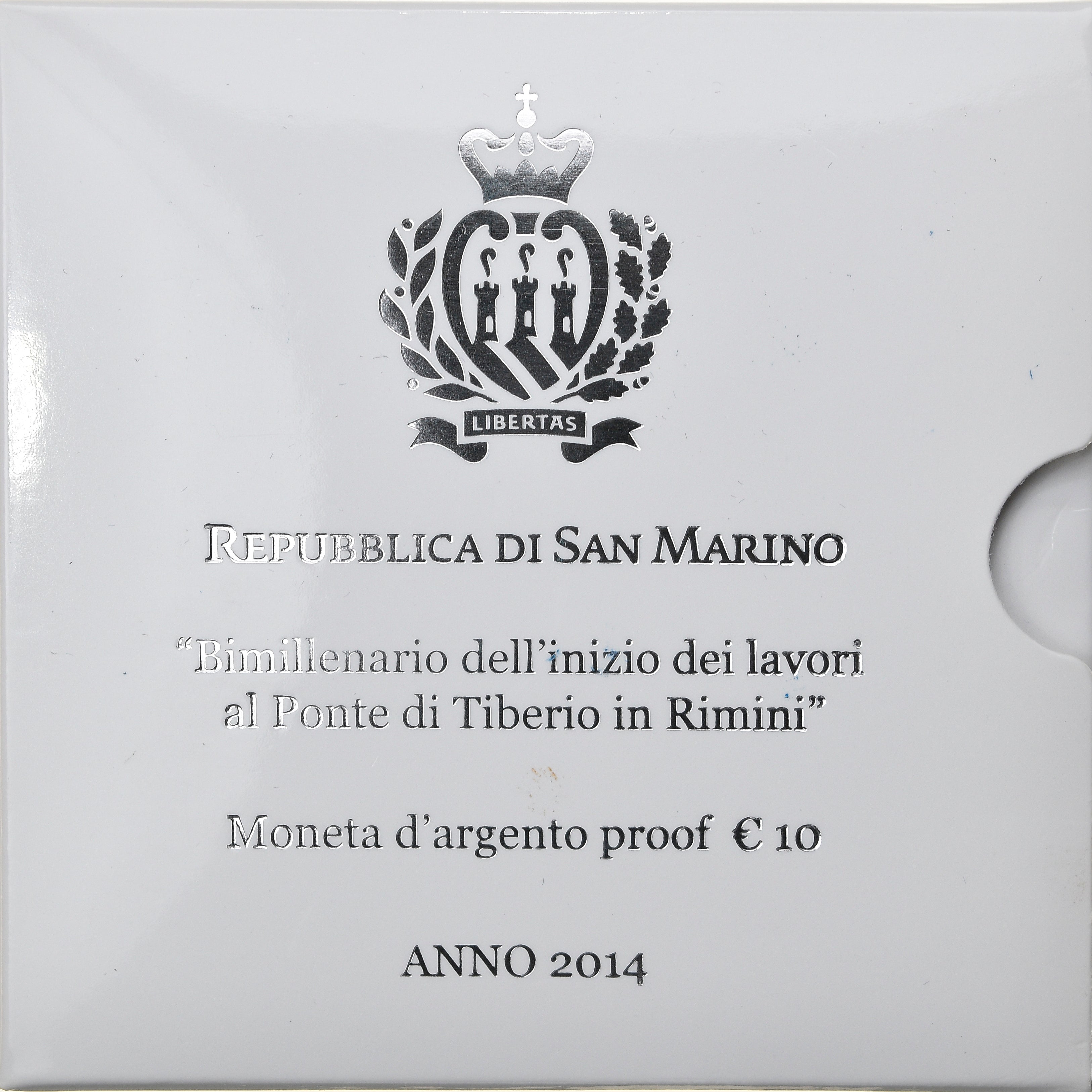 San Marino, 10 Euro, Pont de Tibère, 2014, MS(65-70), Silver