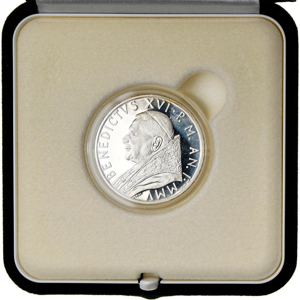Vatican, Pape Benoit XVI, 10 Euro, L'eucharistie, 2005, MS(65-70), Silver