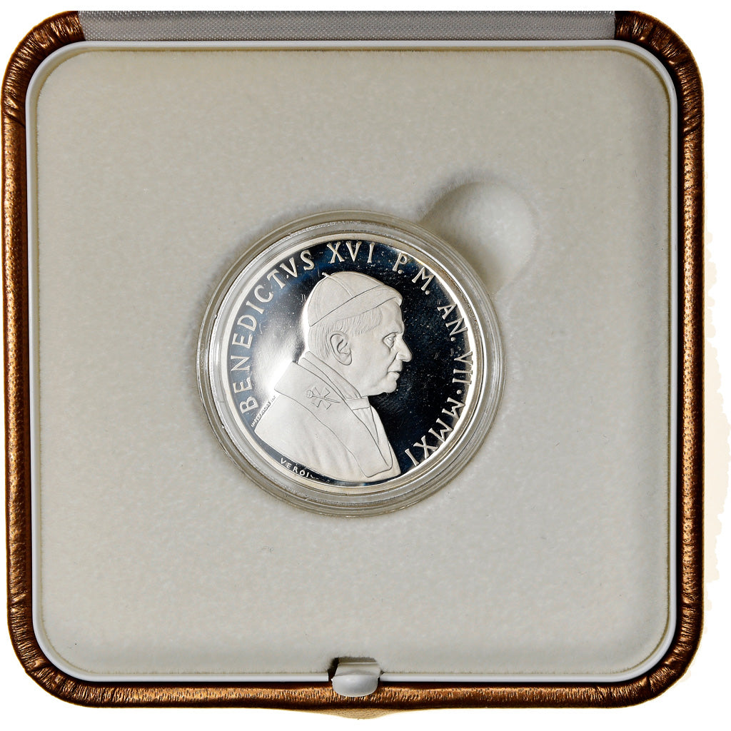 Vatican, Pape Benoit XVI, 10 Euro, Jubilé sacerdotal, 2011, MS(65-70), Silver