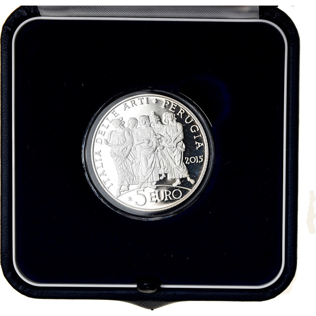 Italy, 5 Euro, Italie des arts (Pérouse), 2015, MS(65-70), Silver