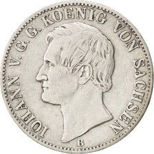 GERMAN STATES, Thaler, 1860, Dresde, KM #1210, VF(30-35), Silver, 18.29