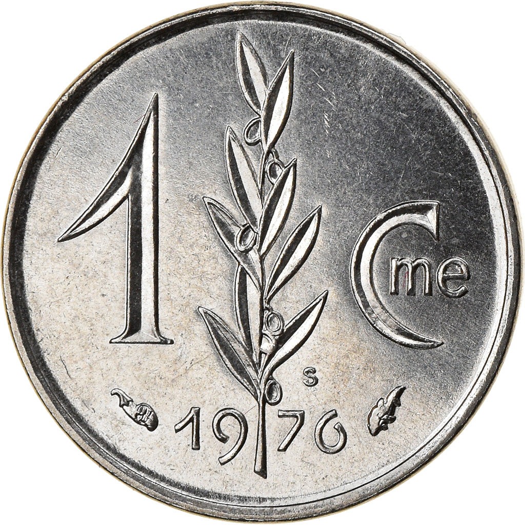 Coin, Monaco, Rainier III, Centime, 1976, AU(55-58), Stainless Steel, KM:155