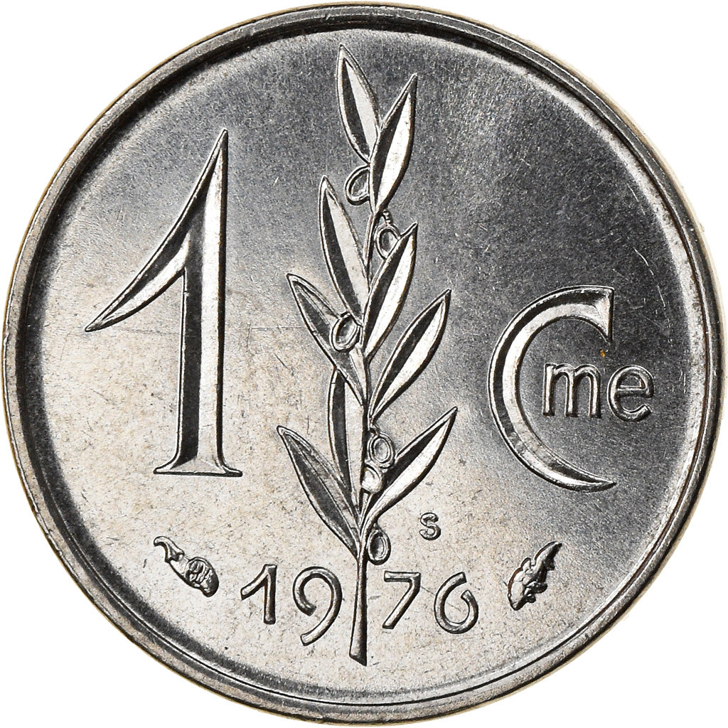 Coin, Monaco, Rainier III, Centime, 1976, AU(55-58), Stainless Steel, KM:155