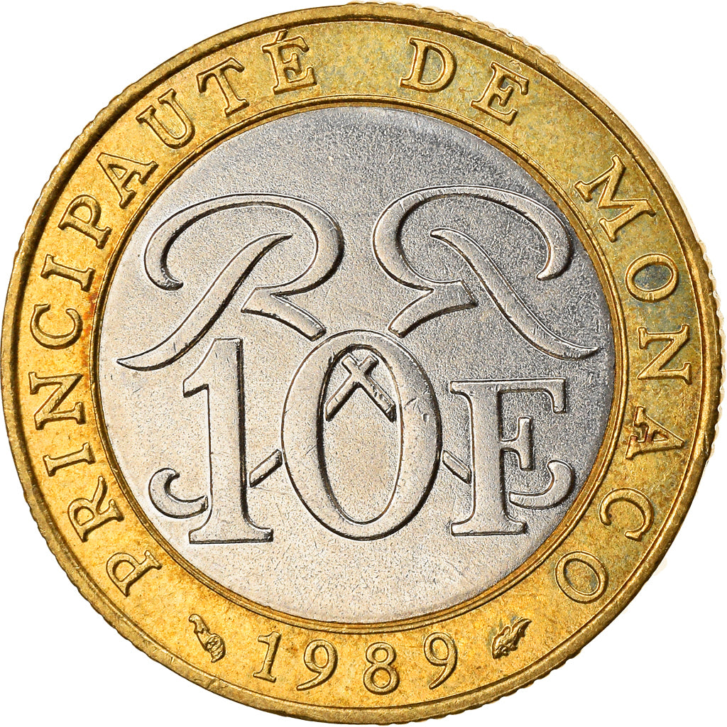 Monnaie, Monaco, Rainier III, 10 Francs, 1989, SUP, Bi-Metallic, Gadoury:MC160