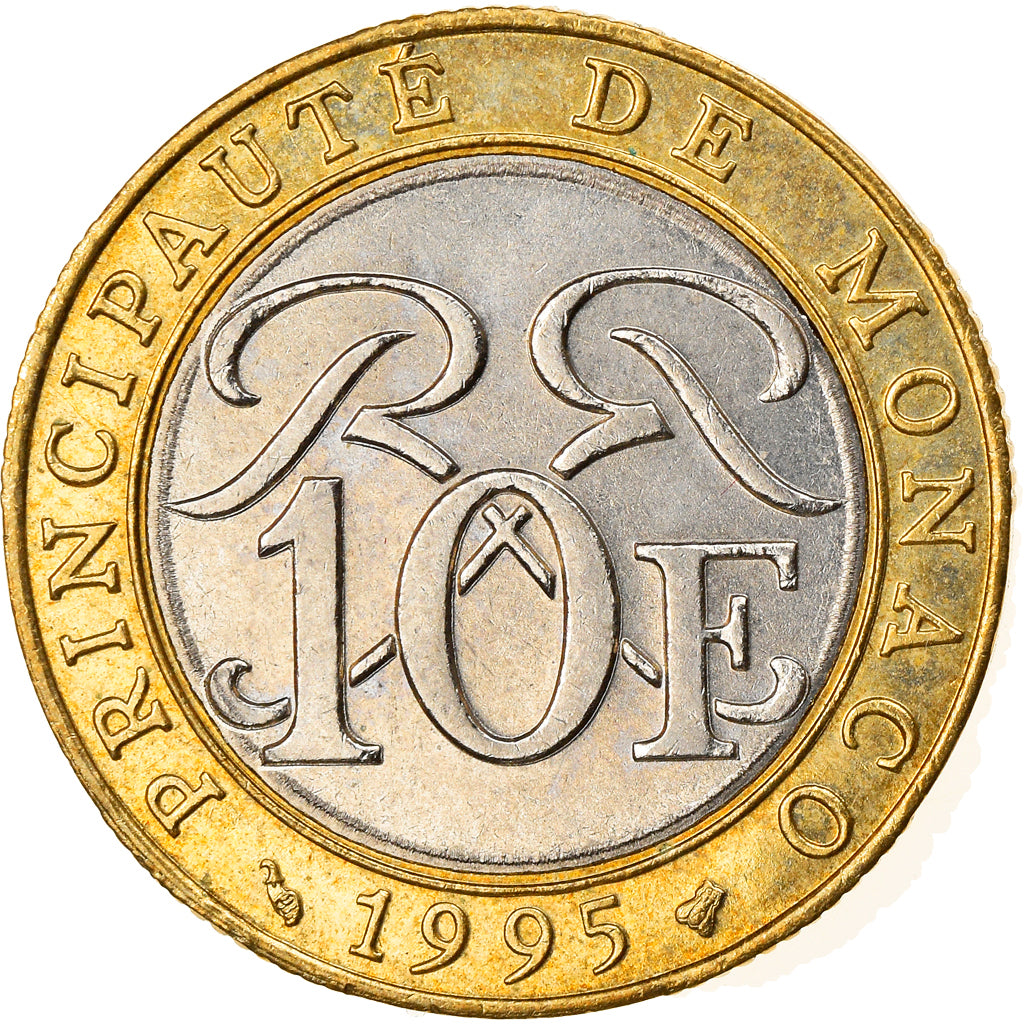 Monnaie, Monaco, Rainier III, 10 Francs, 1995, TTB, Bi-Metallic, Gadoury:MC160