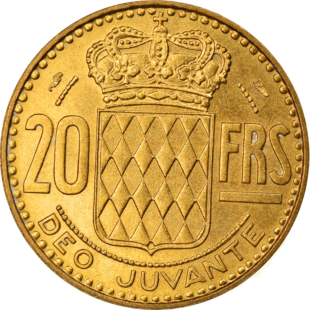 Moeda, Mónaco, Rainier III, 20 Francs, Vingt, 1951, AU(55-58)