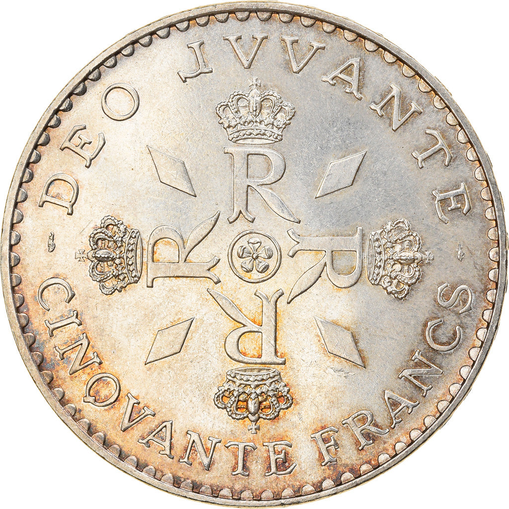 Coin, Monaco, Rainier III, 50 Francs, 1974, EF(40-45), Silver, KM:152.1