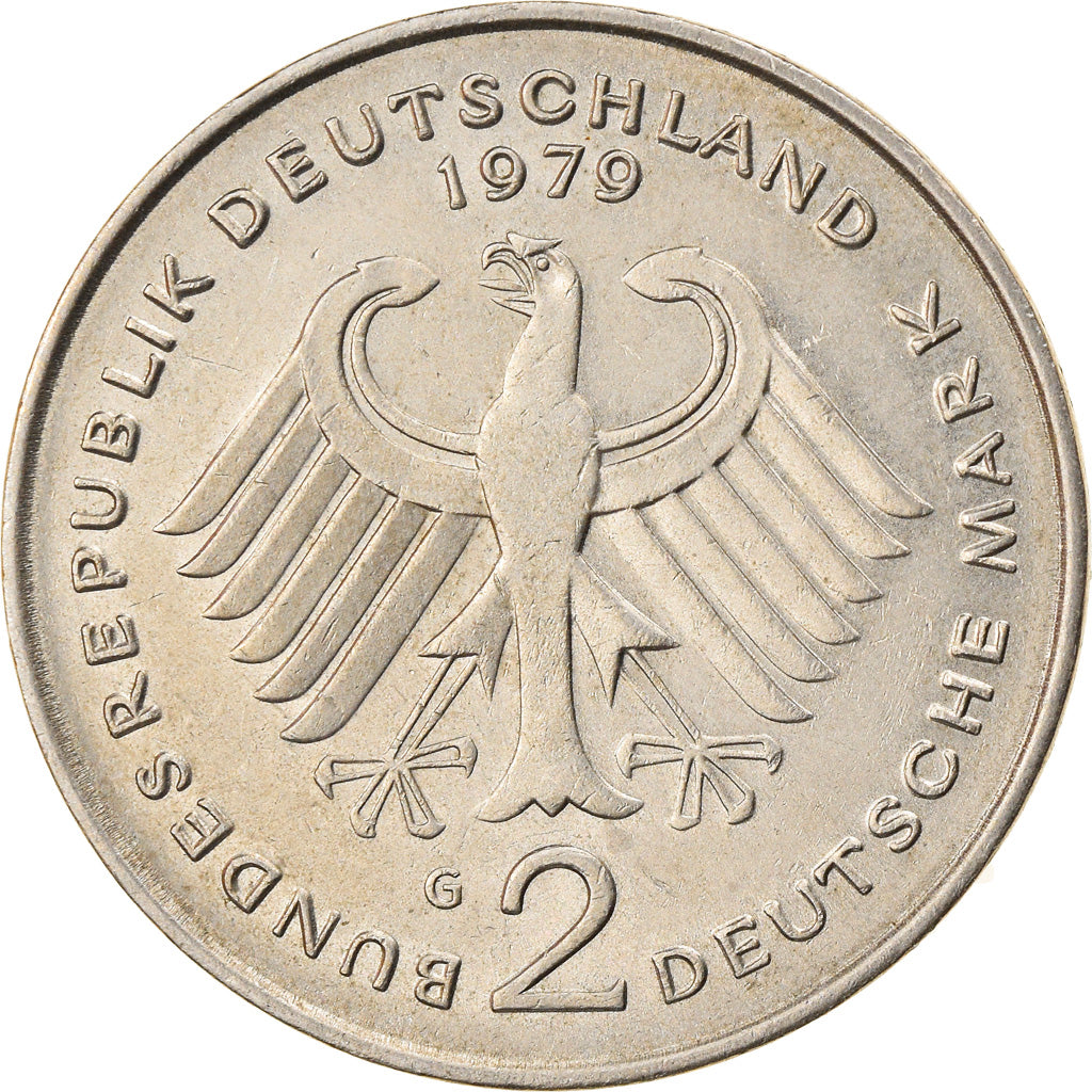 Coin, GERMANY - FEDERAL REPUBLIC, 2 Mark, 1979, Karlsruhe, EF(40-45)