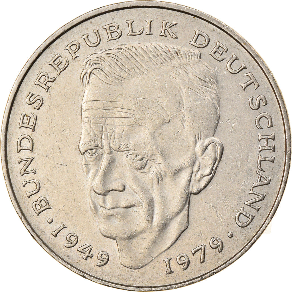 Moneta, GERMANIA - REPUBBLICA FEDERALE, 2 Mark, 1980, Karlsruhe, BB, Nichel