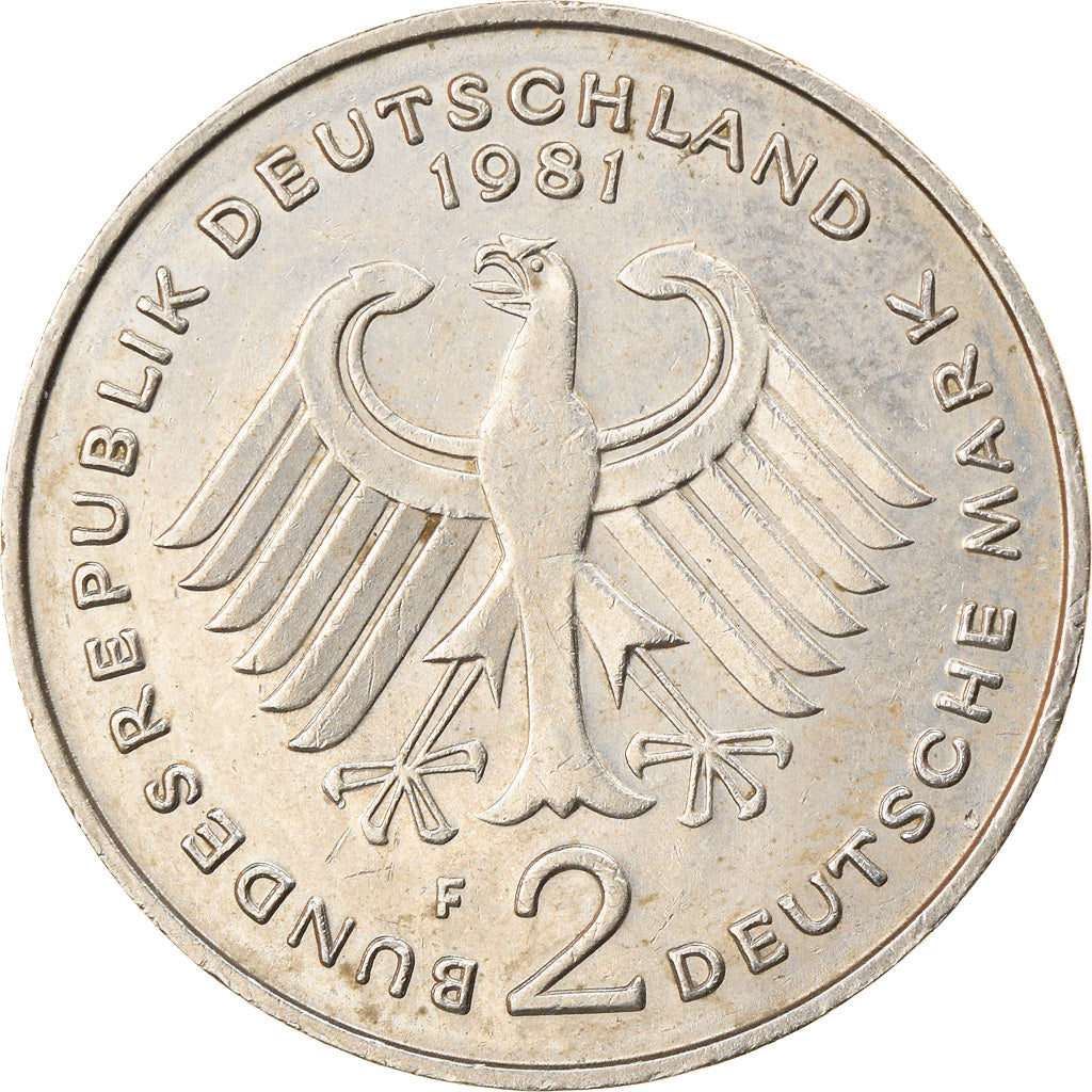 Moeda, ALEMANHA - REPÚBLICA FEDERAL, 2 Mark, 1981, Stuttgart, EF(40-45)
