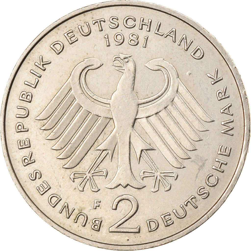 Coin, GERMANY - FEDERAL REPUBLIC, 2 Mark, 1981, Stuttgart, EF(40-45)