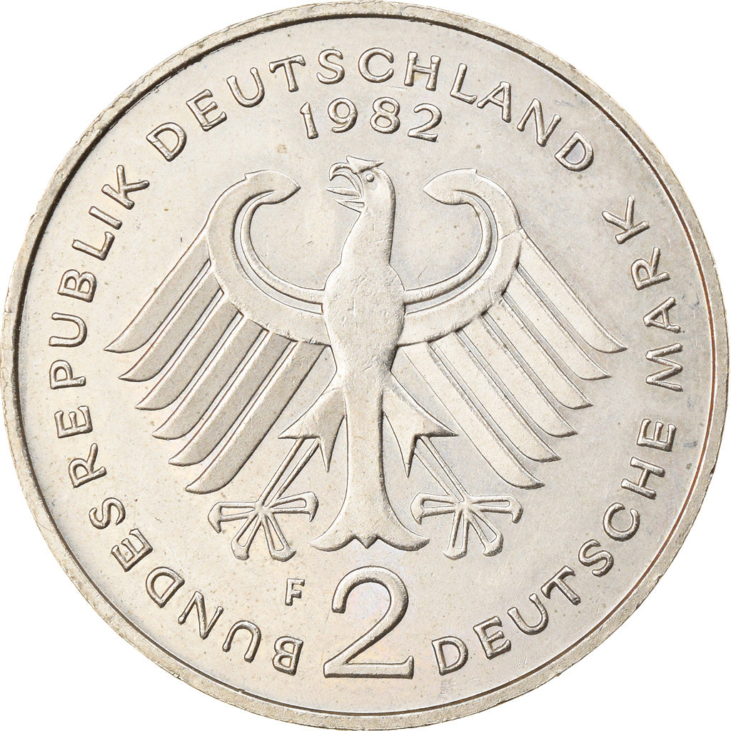 Coin, GERMANY - FEDERAL REPUBLIC, 2 Mark, 1982, Stuttgart, EF(40-45)