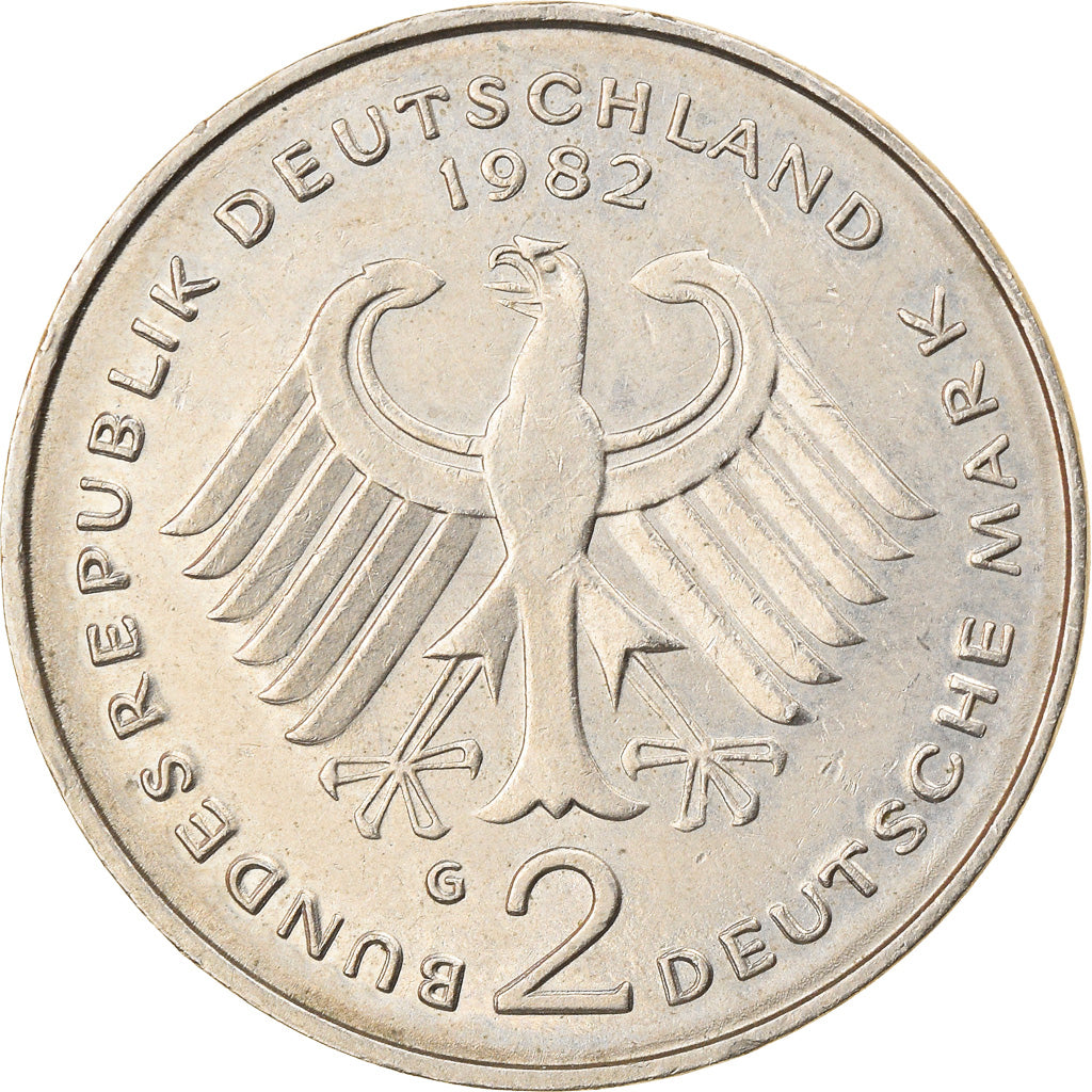 Coin, GERMANY - FEDERAL REPUBLIC, 2 Mark, 1982, Karlsruhe, EF(40-45)