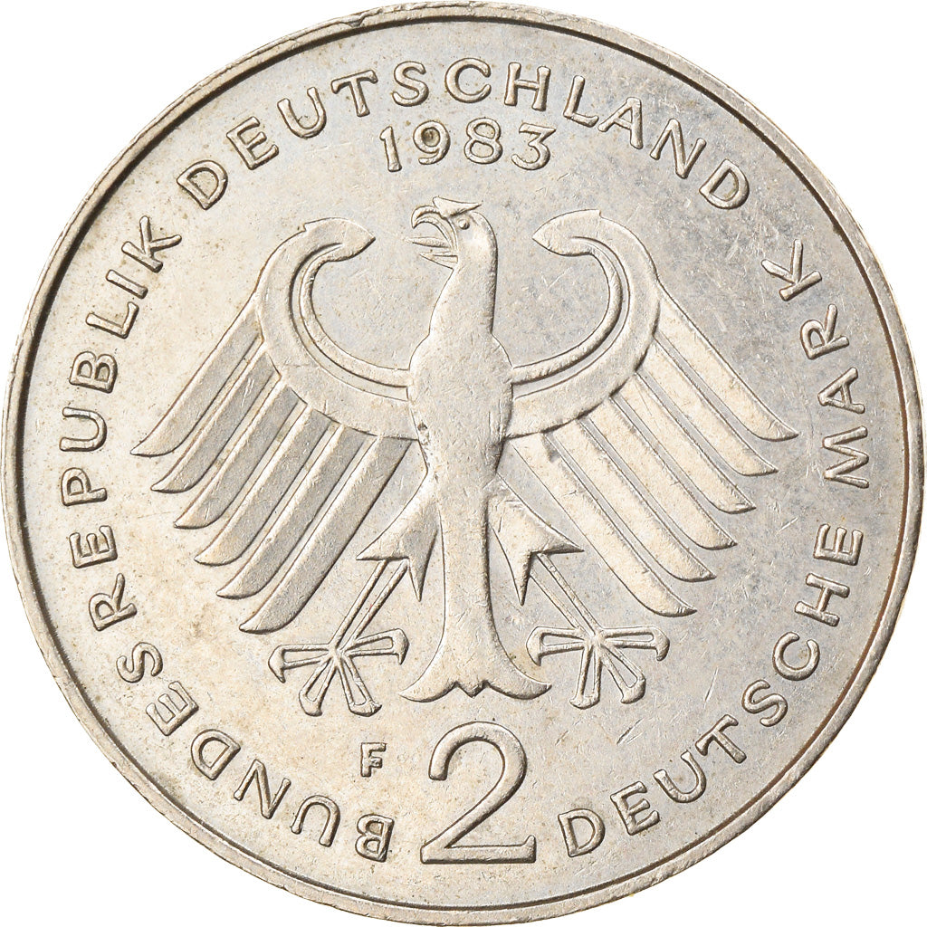 Moneta, GERMANIA - REPUBBLICA FEDERALE, 2 Mark, 1983, Stuttgart, BB, Nichel