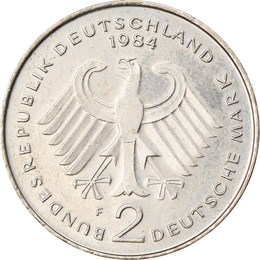 Coin, GERMANY - FEDERAL REPUBLIC, 2 Mark, 1984, Stuttgart, EF(40-45)