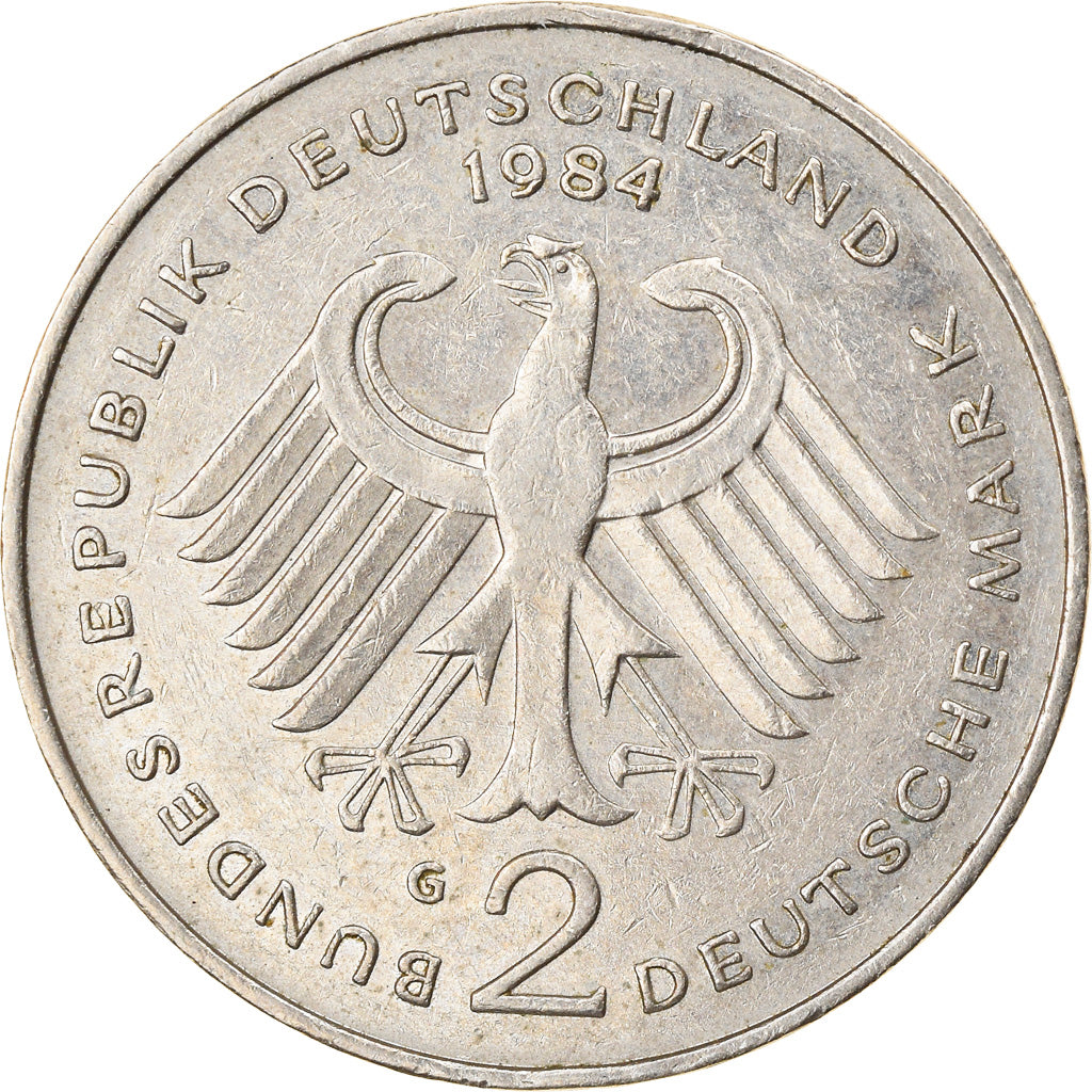 Coin, GERMANY - FEDERAL REPUBLIC, 2 Mark, 1984, Karlsruhe, EF(40-45)