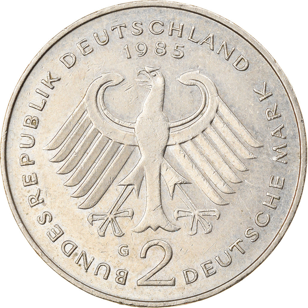 Coin, GERMANY - FEDERAL REPUBLIC, 2 Mark, 1985, Karlsruhe, EF(40-45)