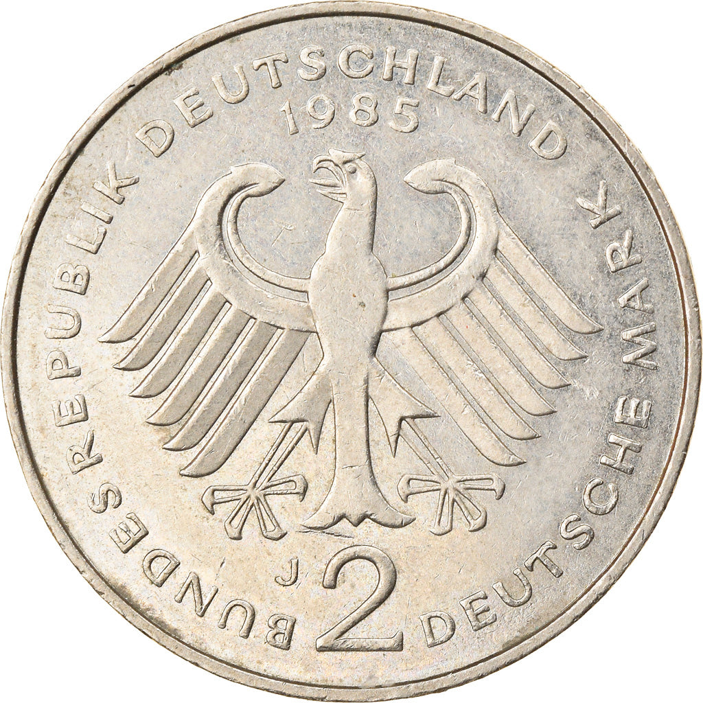 Coin, GERMANY - FEDERAL REPUBLIC, 2 Mark, 1985, Hambourg, EF(40-45)
