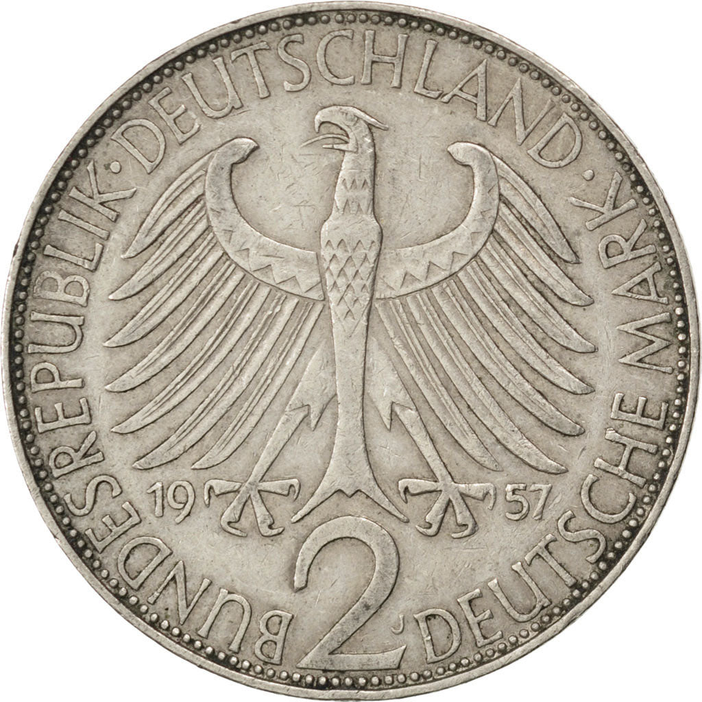 Allemagne, République Fédérale, 2 Deutschemark 1957 J, KM 116