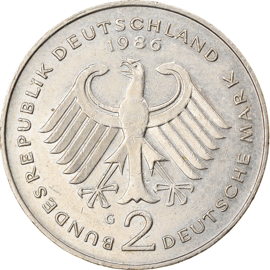 Coin, GERMANY - FEDERAL REPUBLIC, 2 Mark, 1986, Karlsruhe, EF(40-45)