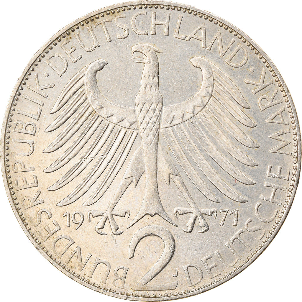 Coin, GERMANY - FEDERAL REPUBLIC, 2 Mark, 1971, Hambourg, EF(40-45)