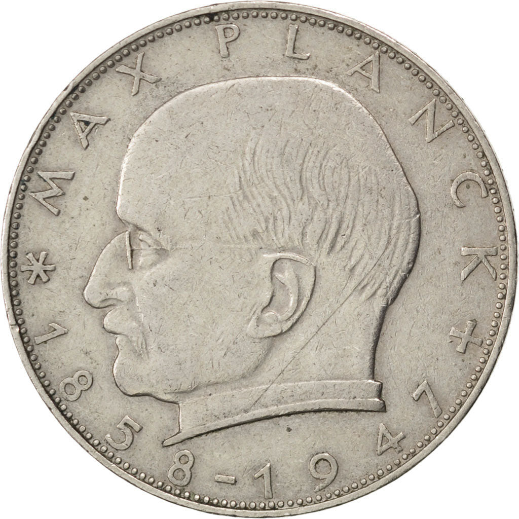 GERMANY - FEDERAL REPUBLIC, 2 Mark, 1957, Hambourg, KM #116, EF(40-45),...