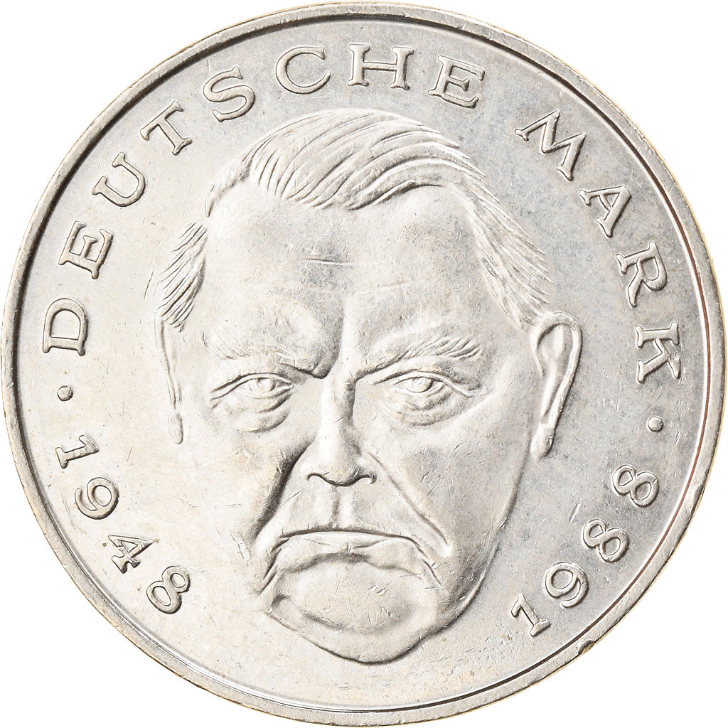 Coin, GERMANY - FEDERAL REPUBLIC, 2 Mark, 1988, Munich, AU(55-58), Copper-Nickel