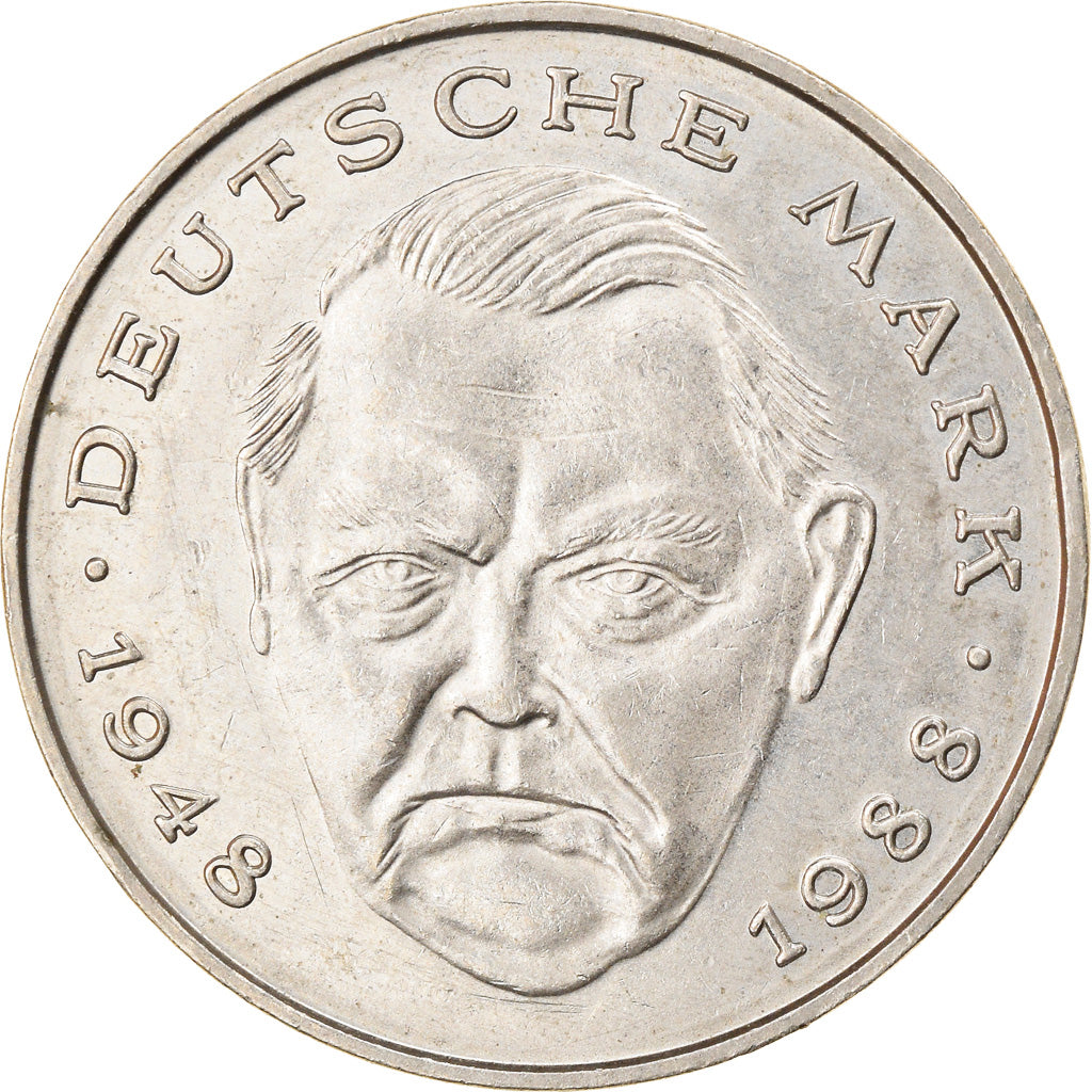 Coin, GERMANY - FEDERAL REPUBLIC, 2 Mark, 1988, Karlsruhe, AU(55-58)