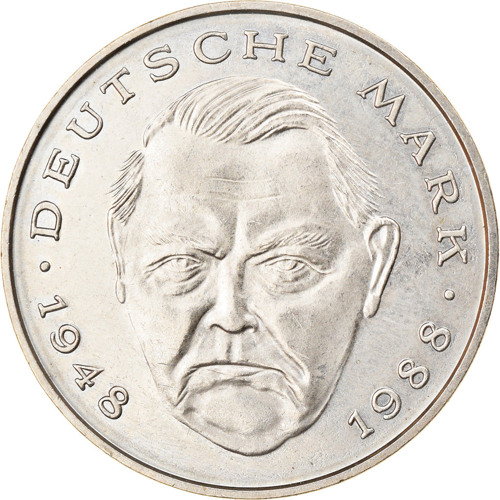 Coin, GERMANY - FEDERAL REPUBLIC, 2 Mark, 1988, Karlsruhe, AU(55-58)