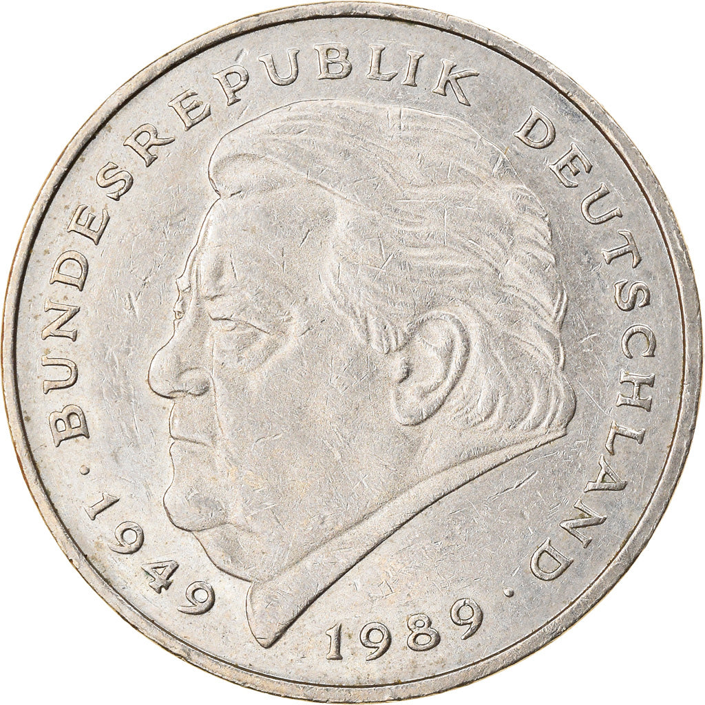 Coin, GERMANY - FEDERAL REPUBLIC, 2 Mark, 1990, Karlsruhe, EF(40-45)