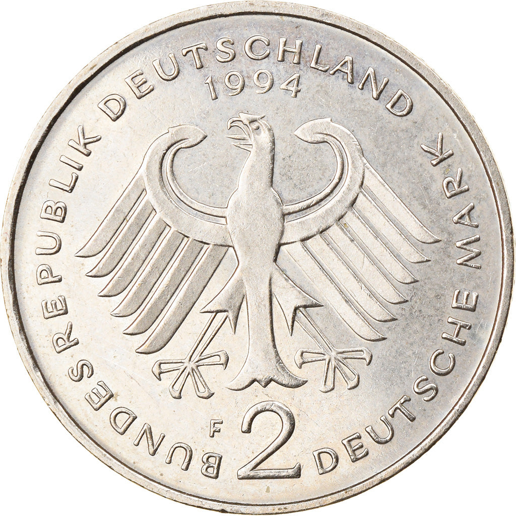 Coin, GERMANY - FEDERAL REPUBLIC, 2 Mark, 1994, Stuttgart, AU(55-58)