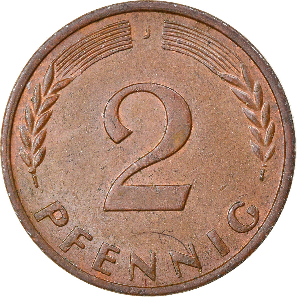 Coin, GERMANY - FEDERAL REPUBLIC, 2 Pfennig, 1969, Hambourg, EF(40-45), Copper