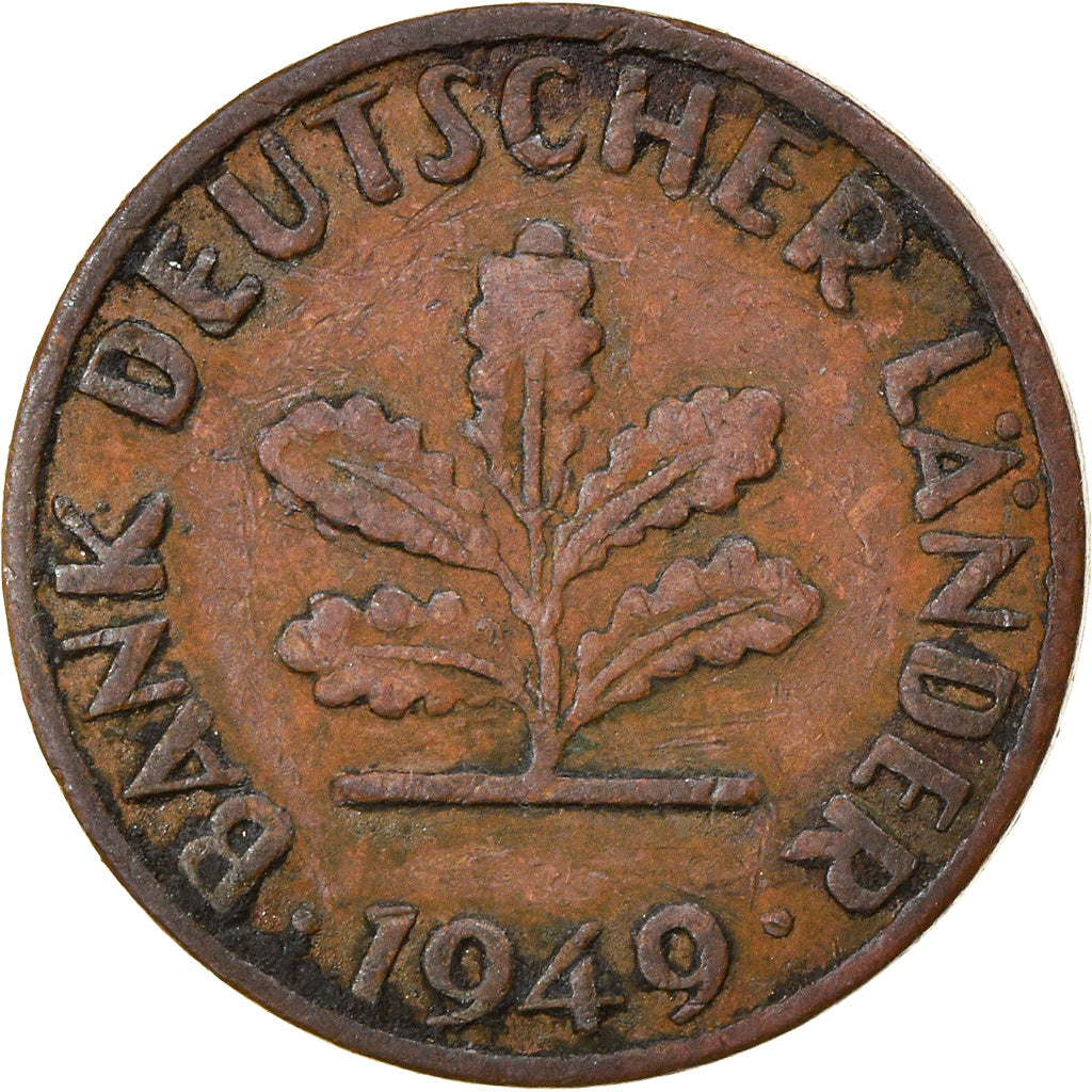 Münze, Bundesrepublik Deutschland, Pfennig, 1949, Stuttgart, SS, Copper Plated