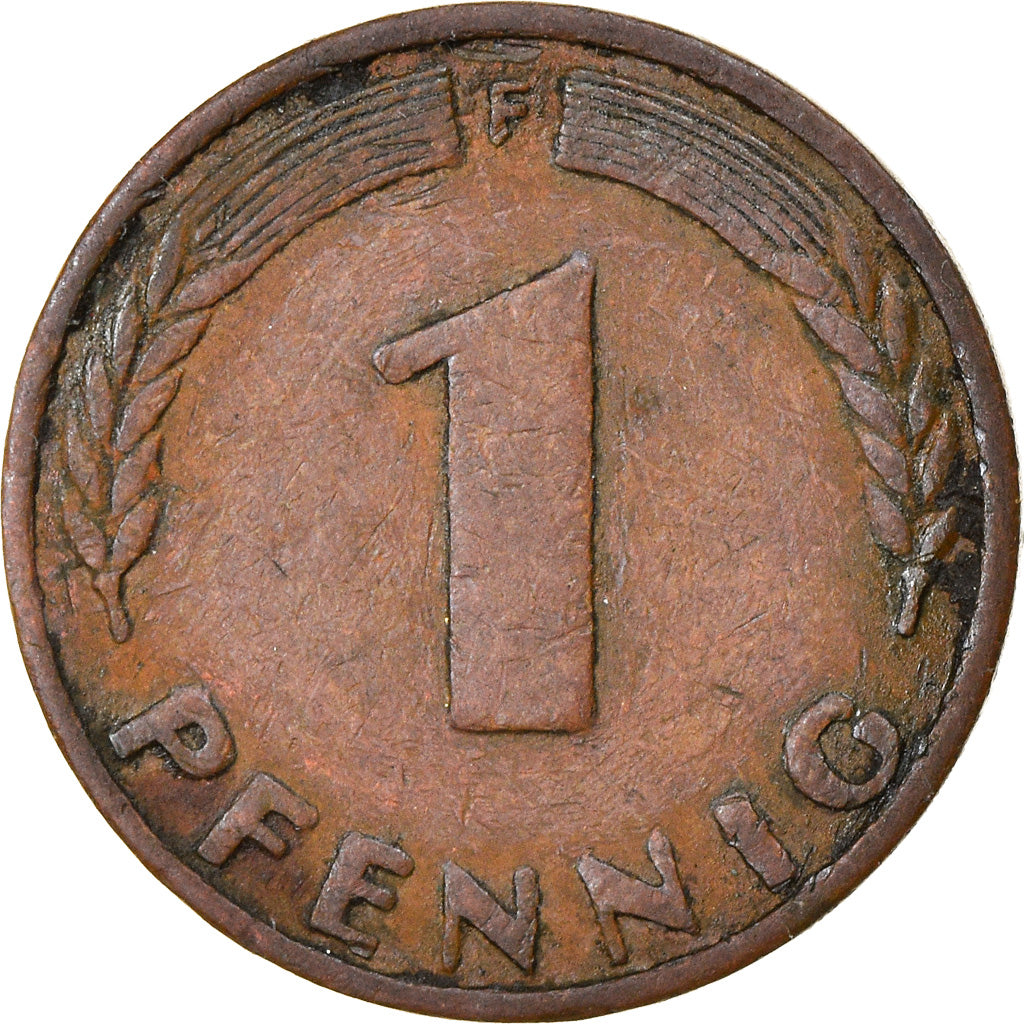 Münze, Bundesrepublik Deutschland, Pfennig, 1949, Stuttgart, SS, Copper Plated
