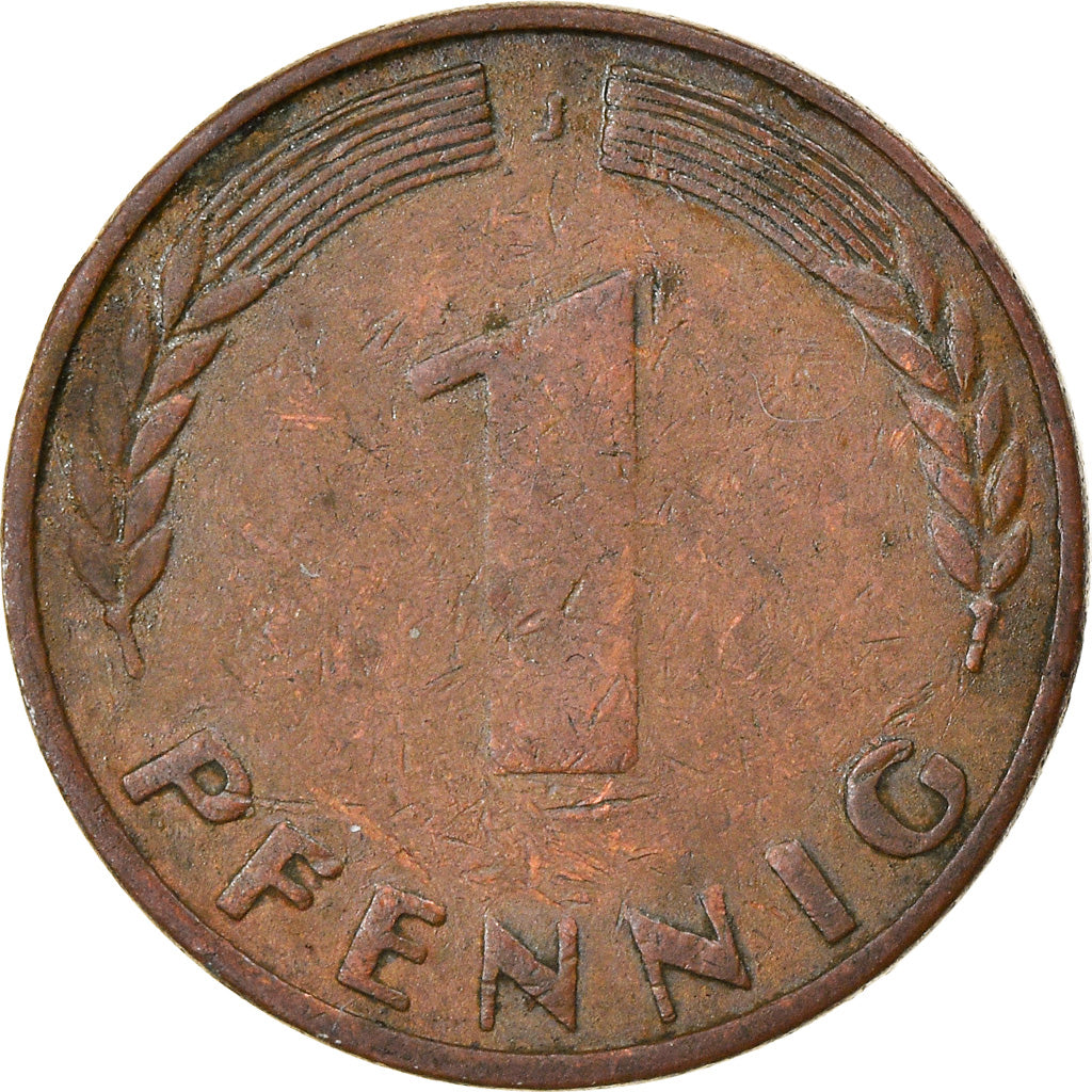 Moeda, ALEMANHA - REPÚBLICA FEDERAL, Pfennig, 1949, Hambourg, EF(40-45), Aço