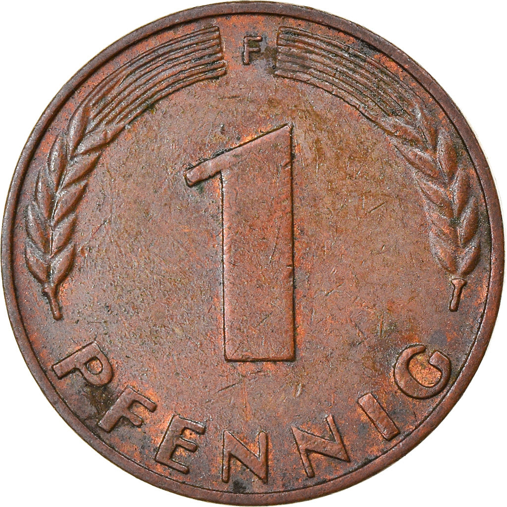 Moneda, ALEMANIA - REPÚBLICA FEDERAL, Pfennig, 1950, Stuttgart, MBC, Cobre