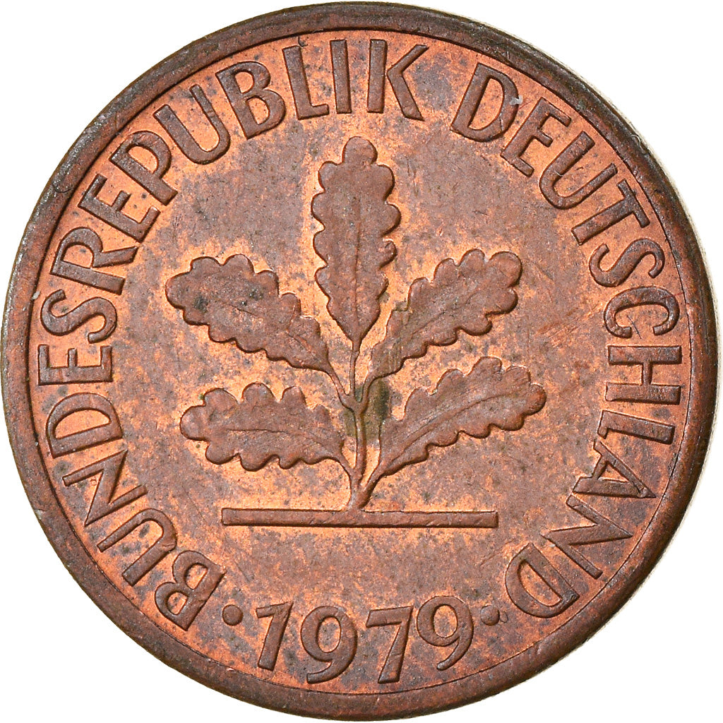 Monnaie, République fédérale allemande, Pfennig, 1979, Karlsruhe, TTB, Copper