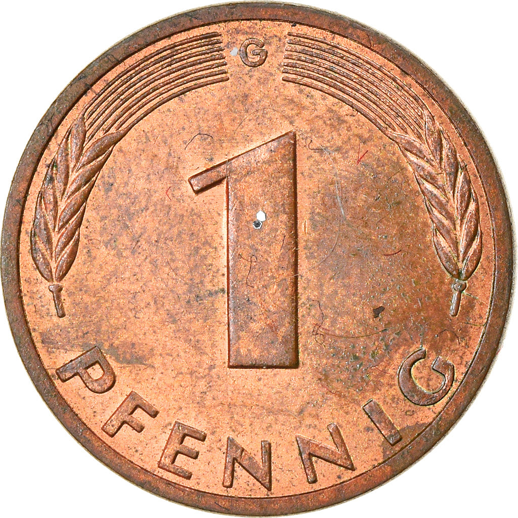 Moneda, ALEMANIA - REPÚBLICA FEDERAL, Pfennig, 1980, Karlsruhe, EBC, Cobre
