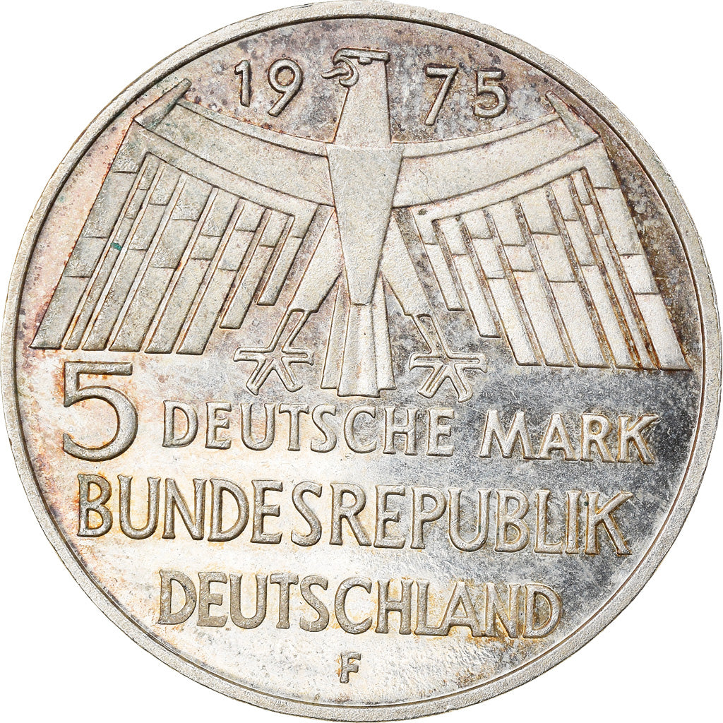 Moneta, GERMANIA - REPUBBLICA FEDERALE, 5 Mark, 1975, Stuttgart, Germany, SPL-