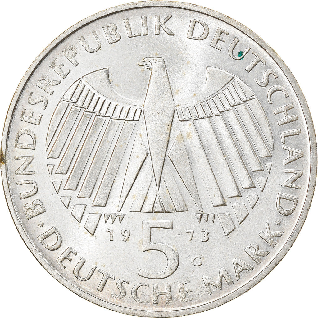 Coin, GERMANY - FEDERAL REPUBLIC, 5 Mark, 1973, Karlsruhe, Germany, AU(55-58)