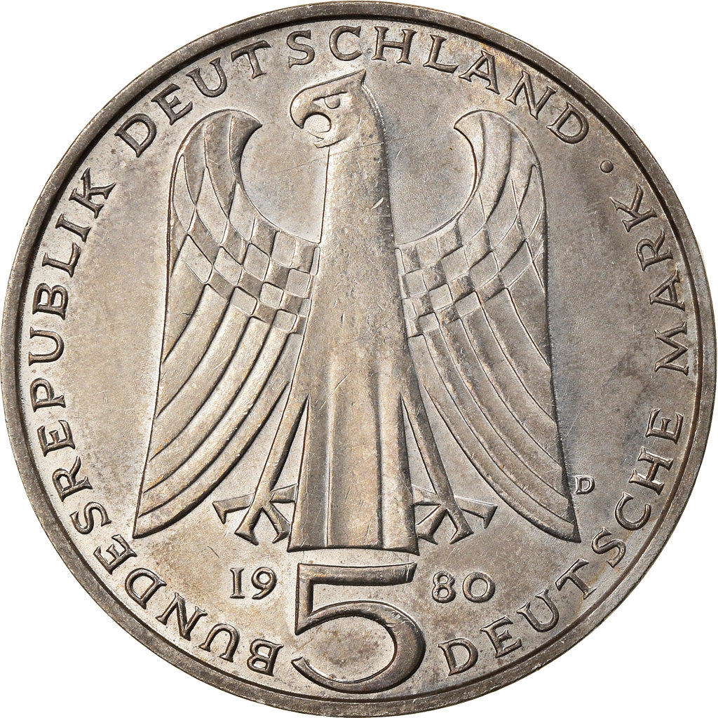 Monnaie, République fédérale allemande, 5 Mark, 1980, Munich, Germany, SUP